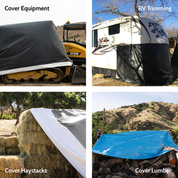 7' x 14' - Reused Vinyl Tarp (Black)